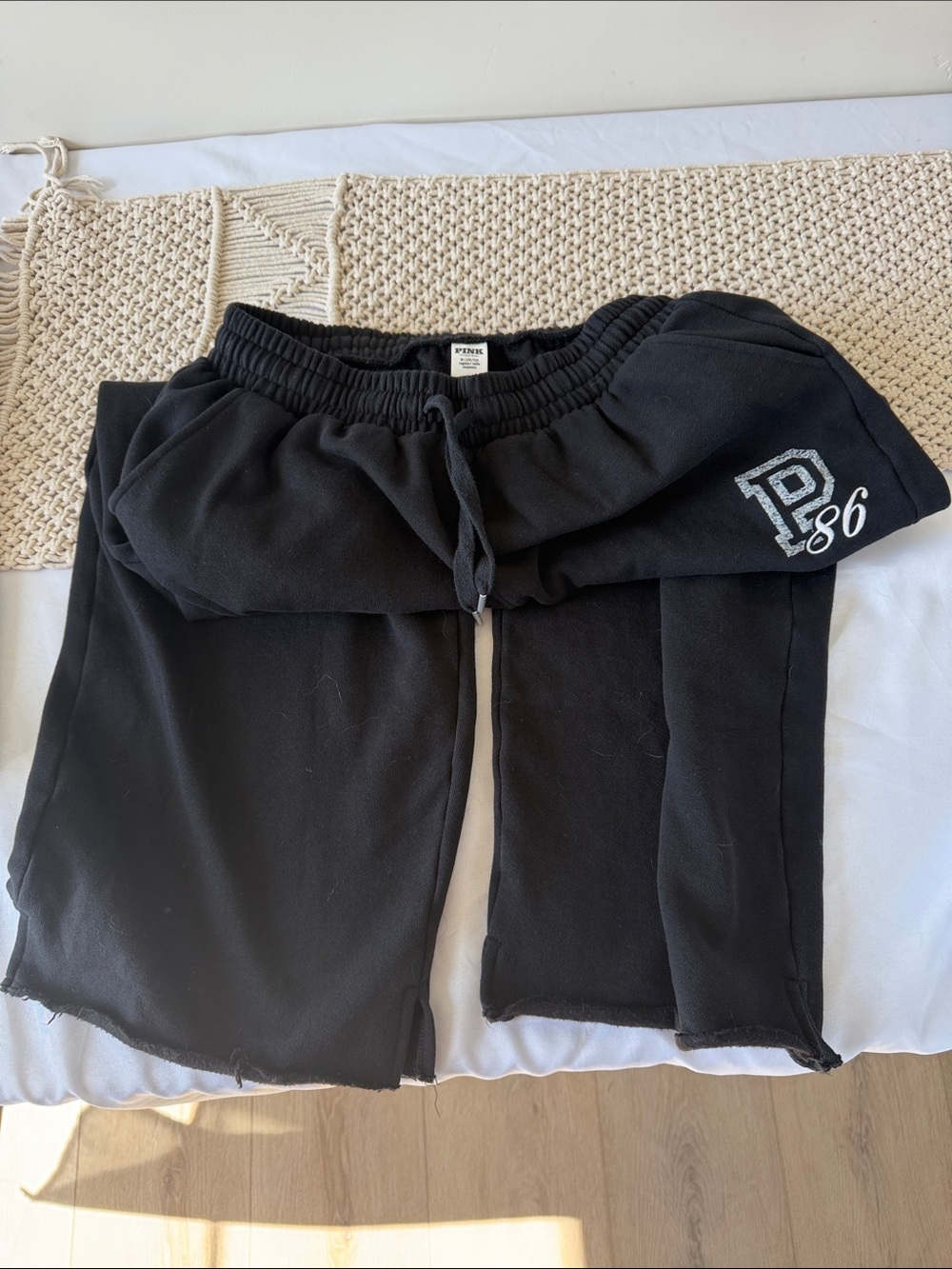 PINK Victoria's Secret Black Kids Sweatpants with 'P86' Logo